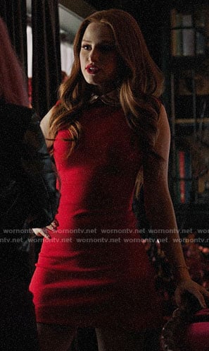 Cheryl's red collared mini dress on Riverdale