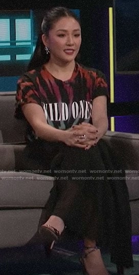 Constance Wu's WILD ONES tee on A Little Late with Lilly Singh
