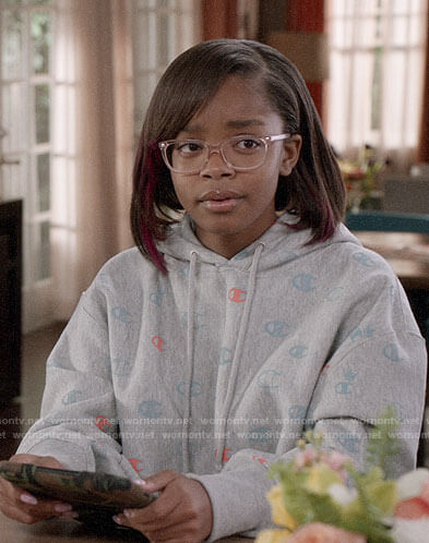 Diane's Champion logo print  hoodie on Black-ish