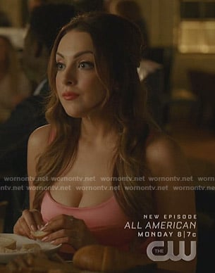Fallon's pink bustier peplum mini dress on Dynasty