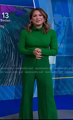 Ginger's green turtleneck sweater and pants on Good Morning America