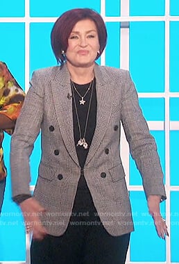 Sharon's gray check blazer on The Talk