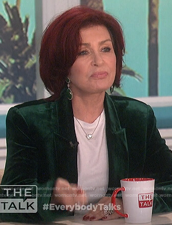 Sharon's green velvet blazer on The Talk