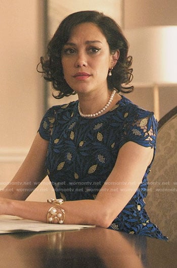 Hermosa's blue floral lace dress on Riverdale