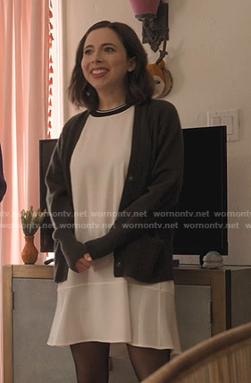 Izzy's white contrast t-shirt dress on Dollface