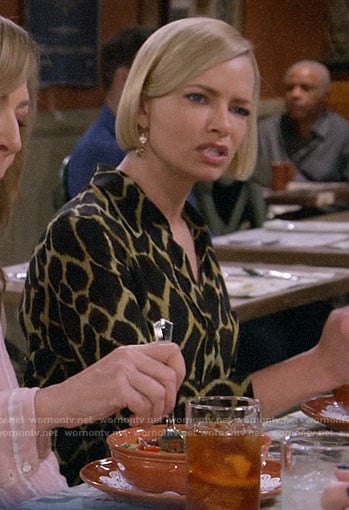 Jill's giraffe print blouse on Mom