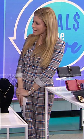 jill's grey and blue plaid suit on Today