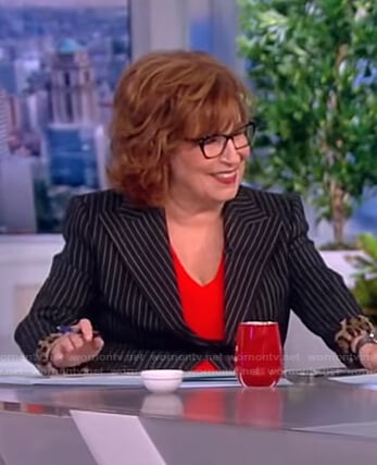 Joy's black pinstripe blazer on The View