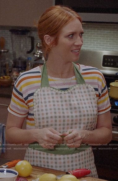 Julia's multi colored stripe tee on Almost Family