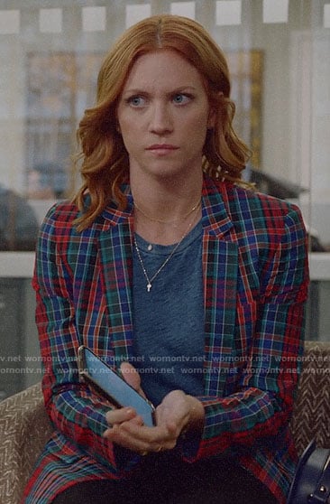 Julia's plaid blazer on Almost Family
