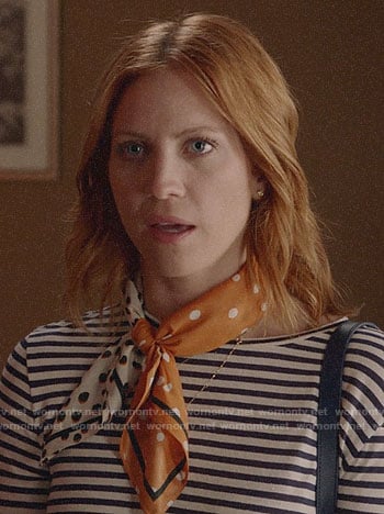 Julia's polka dot scarf on Almost Family