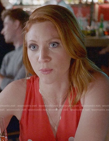 Julia's red polka dot dress on Almost Family