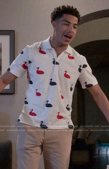 Junior's duck print polo shirt on Black-ish