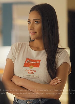Stella's Cannabis Soup print tee on Dollface