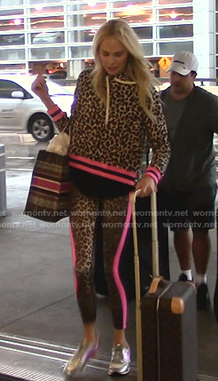 Kameron's leopard print hoodie and leggings on The Real Housewives of Dallas