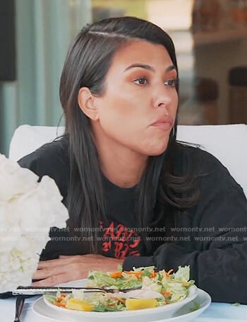 Kourtney's black Saint Pablo tee on Keeping Up with the Kardashians