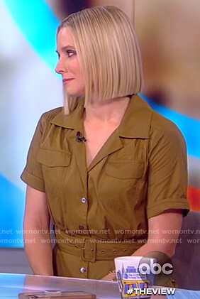 Kristen Bell's olive shirtdress on The View