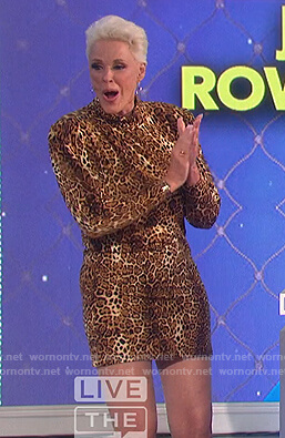 Brigitte Nielsen's leopard print mini dress on The Talk