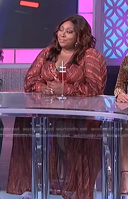 Loni's brown striped maxi dress on The Real
