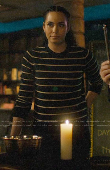 Macy's navy striped sweater on Charmed
