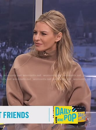 Morgan's beige turtleneck sweater on E! News Daily Pop