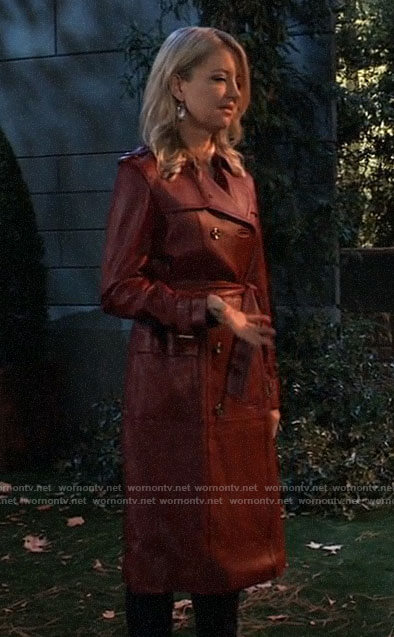 Nina's red leather trench coat on General Hospital