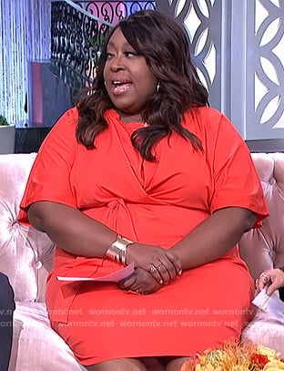 Loni's orange twist front dress on The Real