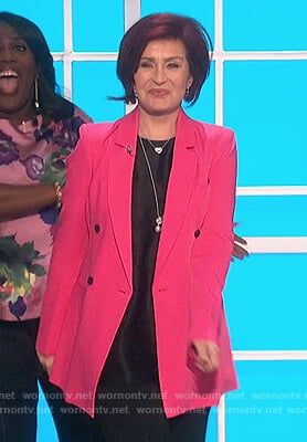 Sharon's pink double breasted blazer on The Talk