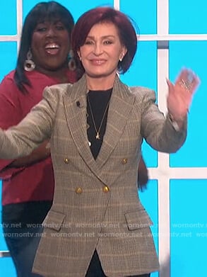Sharon's plaid blazer on The Talk