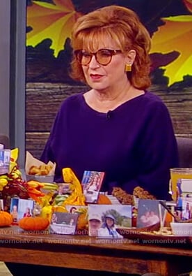 Joy purple balloon sleeve sweater on The View