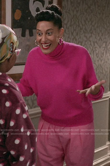 Rainbow's pink turtleneck on Black-ish