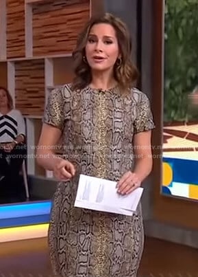 Rebecca's snake print short sleeve dress on Good Morning America