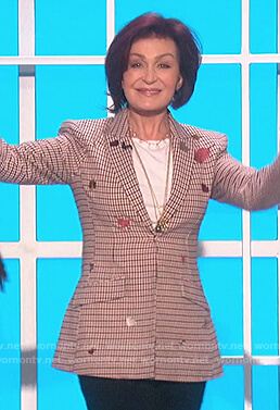 Sharon's heart embroidered blazer on The Talk