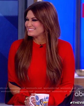 Kim Guilfoyle's red split sleeve dress on The View