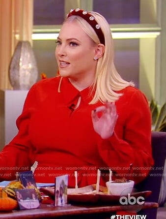 Meghan's red tie waist dress on The View