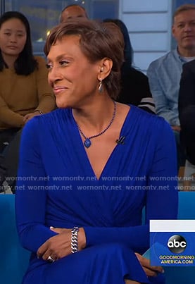 Robin's blue twisted midi dress on Good Morning America