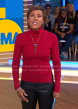 Robin's red turtleneck sweater on Good Morning America