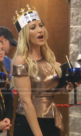 Stephanie's metallic peplum top on The Real Housewives of Dallas