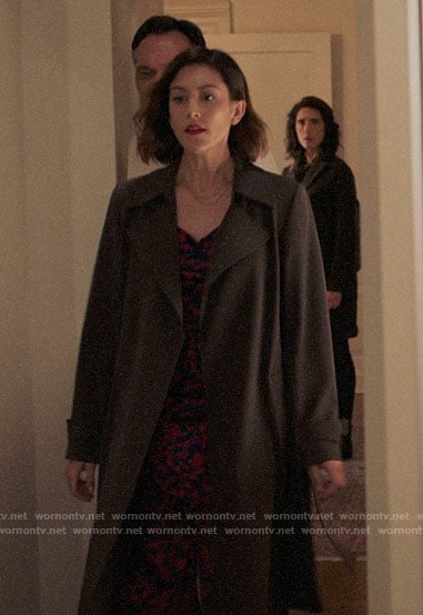 Sydney's grey trench coat on Bluff City Law