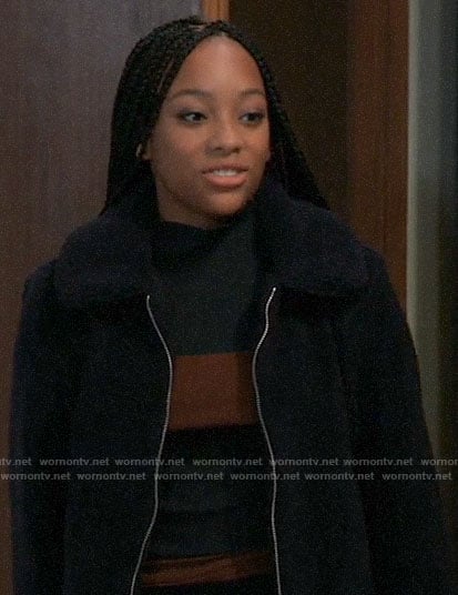 Trina's black fleece jacket on General Hospital