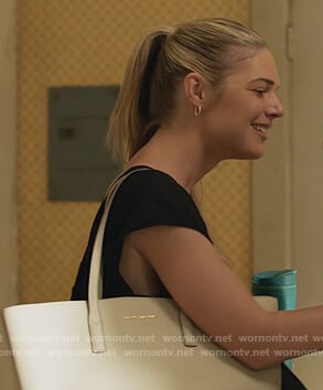 Tami's black studded sandals and bag on Shameless