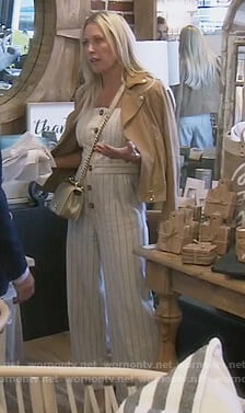 Braunwyn's striped button front jumpsuit on The Real Housewives of Orange County
