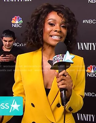 Zuri's yellow blazer on Access Hollywood