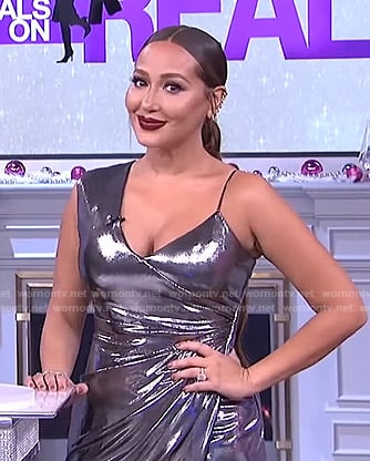 Adrienne's metallic asymmetric dress on The Real