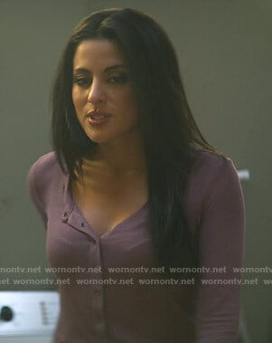Delilah's purple henley top on You
