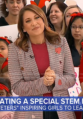 Ginger's checked embroidered blazer on Good Morning America