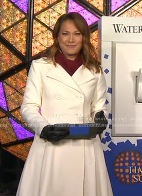 Ginger's white flare coat on Good Morning America