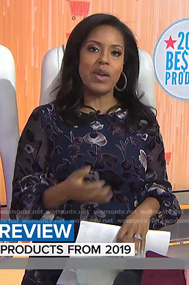 Sheinelle's purple burnout floral dress on Today