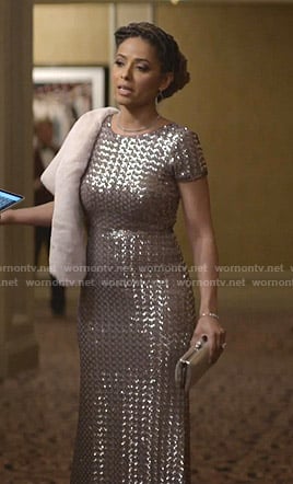 Teri's sequin short sleeve gown on Empire