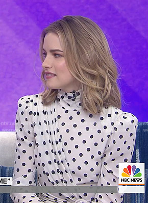 Willa Fitzgerald's white polka dot dress on Today